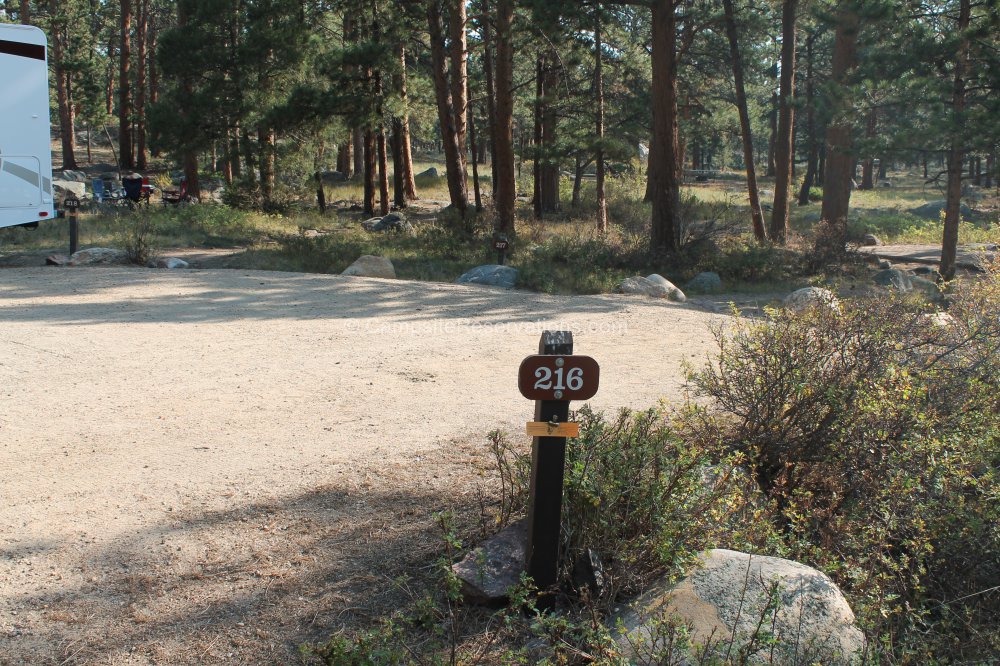 Campsite 216 in Moraine Park Campground at Rocky Mountain National Park